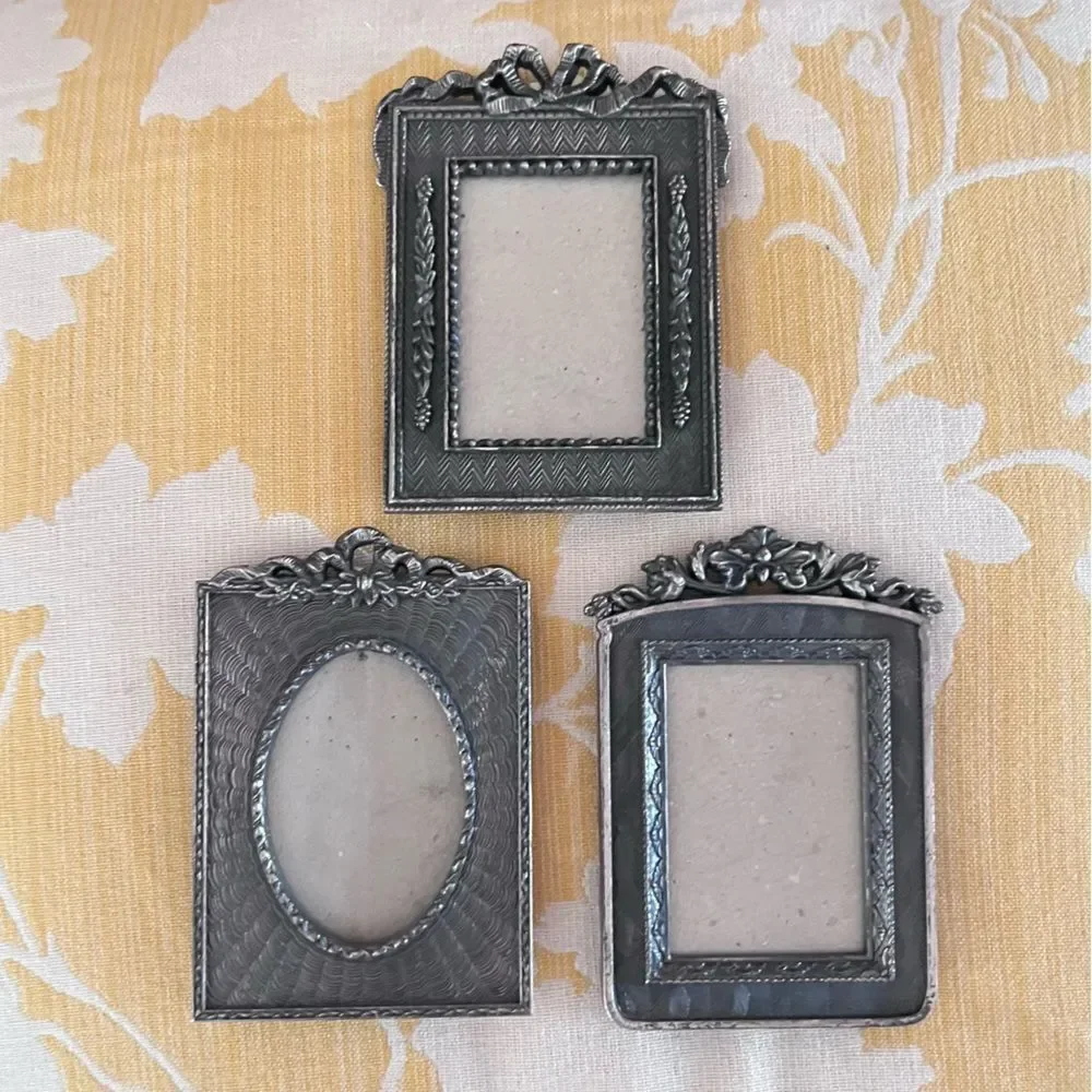 Vintage Ornate Metal Mini Picture Frames